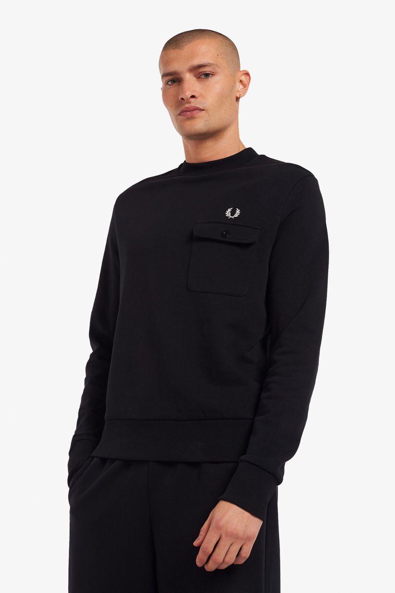 Black Fred Perry M3836 Men\'s Sweatshirts | PH 1594ILHS